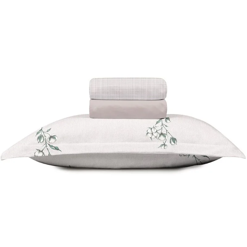 Jogo De Cama Solteiro 3 Pçs Sofisticata 100% Algodão Atlântica Algodoeiro