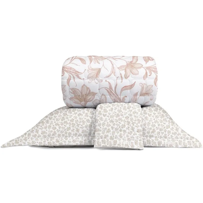 Kit Cobre Leito Casal Sofisticata 100% Algodão 220x240cm Atlântica Savana - Atlântica