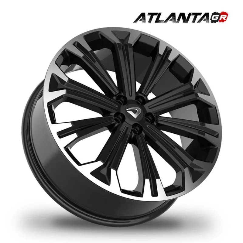 Roda Aro 20 X7,5 Atlanta Gr 5X100Mm Diamantada Borda Preto