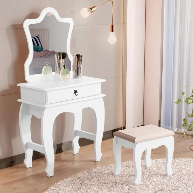 Penteadeira Infantil Laila Premium Com Banqueta Branco - OUTRAS - Agro