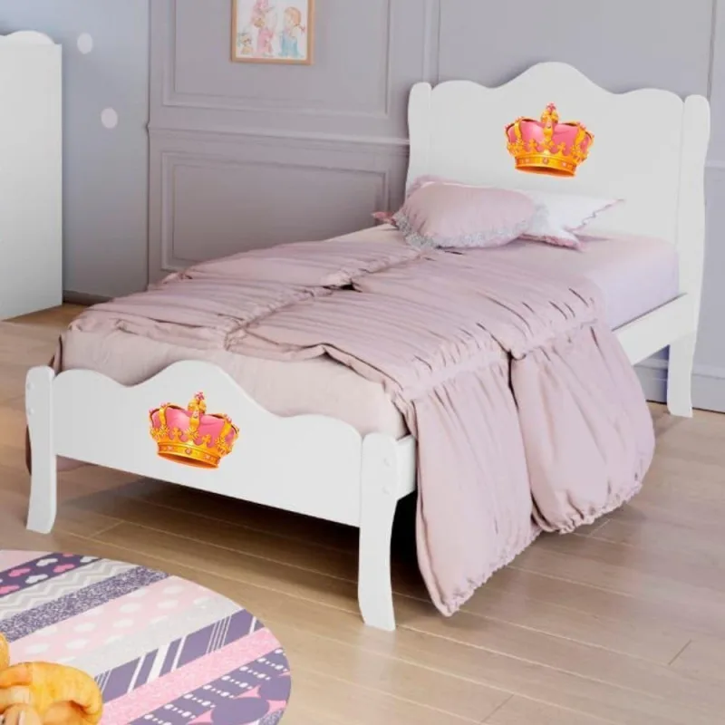 Cama Solteiro Com Cabeceira Princesa Lisa Branco - OUTRAS - Móveis