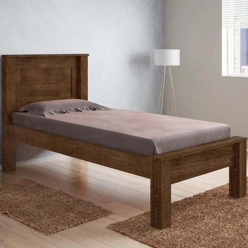 Cama Solteiro Roma Malbec Com Colchão