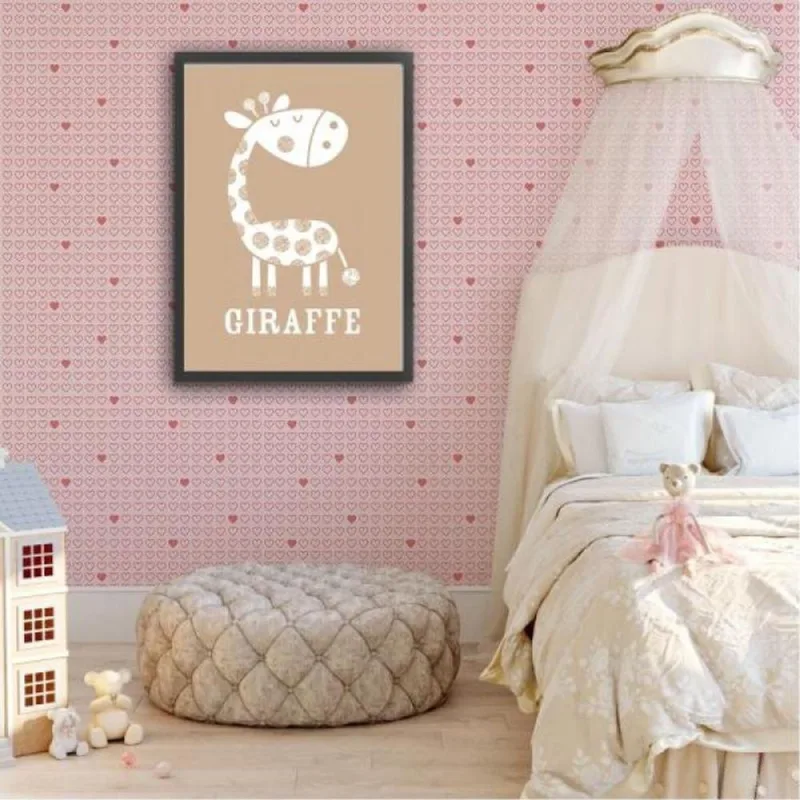 Papel De Parede Infantil Corações Rosa - Casah - Agro