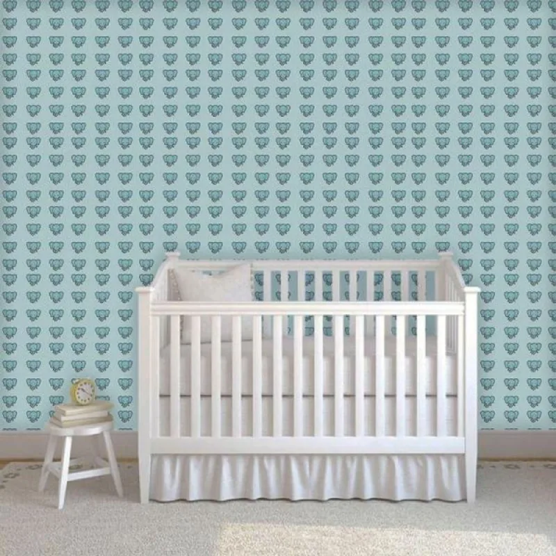 Papel De Parede Infantil Elefante Azul - Casah