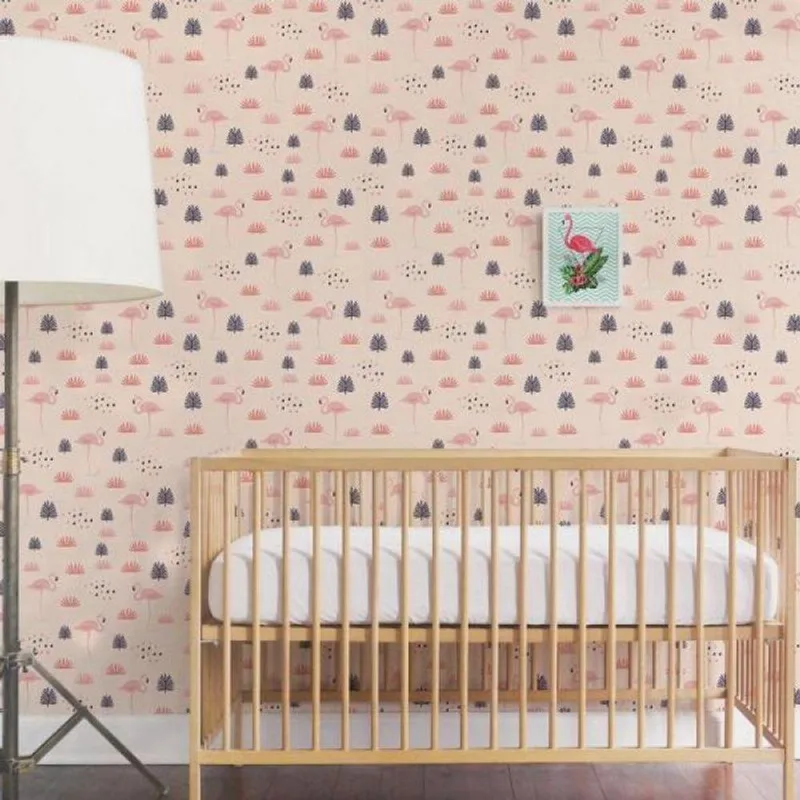 Papel De Parede Infantil Flamingo