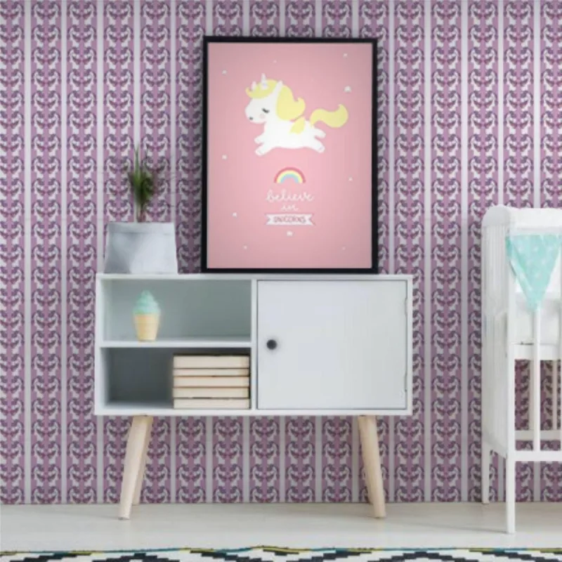 Papel De Parede Infantil Unicórnio Lilás - Casah