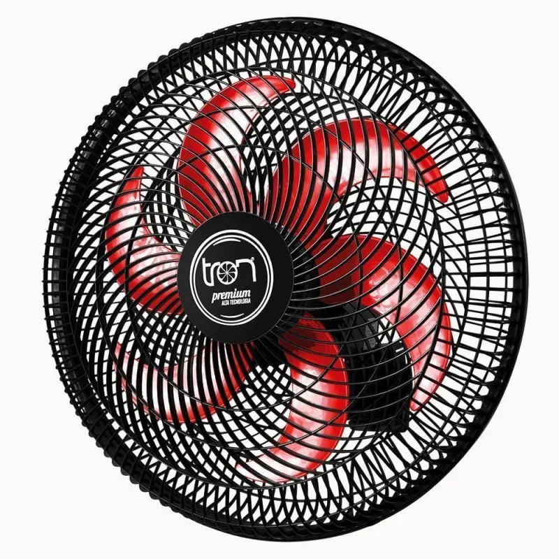 Ventilador Parede Lorena Preto Oscilante 220V Pás Vermelho - OUTRAS