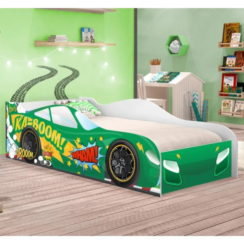 Cama Infantil Carro Veloz Verde