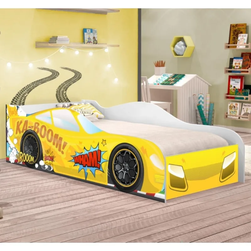 Cama Faísca Carro Infantil Amarelo