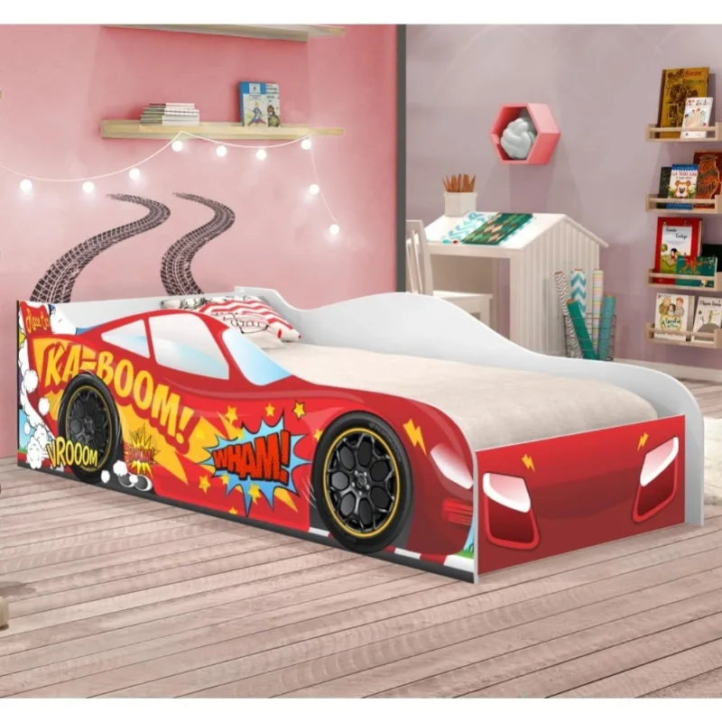 Cama Carrinho Solteiro Veloz Vermelho