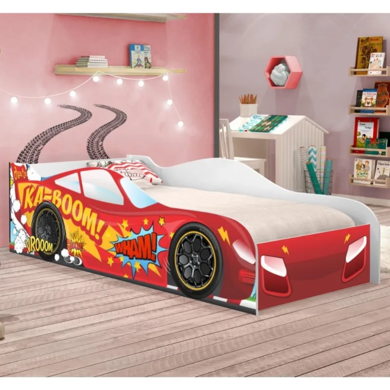 Cama CasaH Carro Vermelho 60 cm 91 cm 200 cm Carros Cama Carrinho Solteiro Veloz Vermelho com Colchão