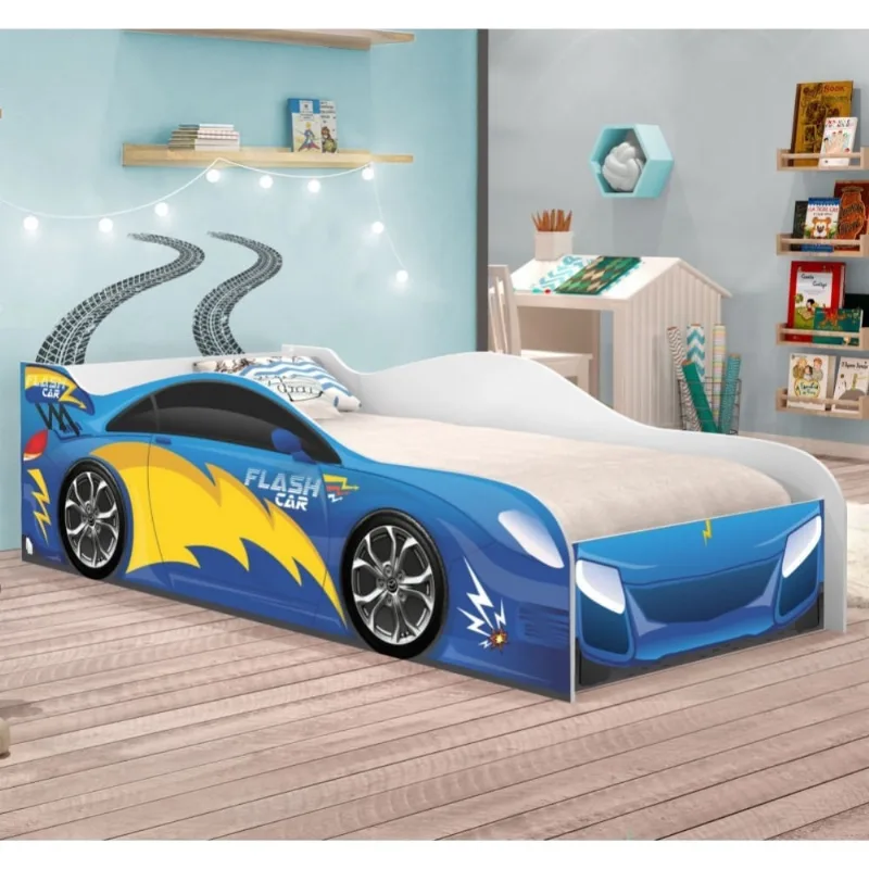 Cama Infantil Carro Velocista Azul