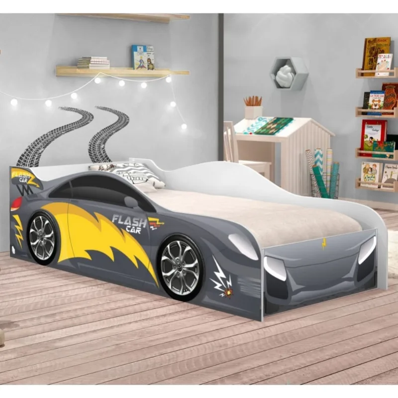 Cama Infantil Carro Velocista Chumbo com Colchão