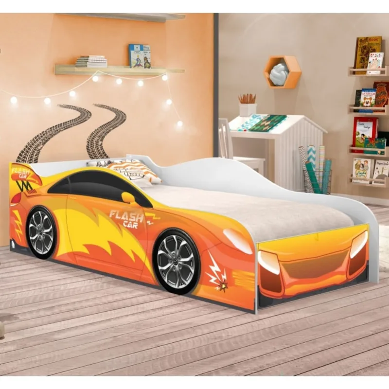 Cama CasaH Carro Laranja 49 cm 74 163 Carros Cama Infantil Carro Velocista Laranja