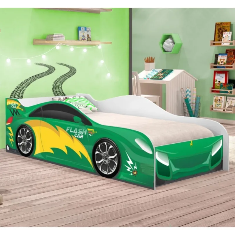 Cama Carro Infantil Raios Verde