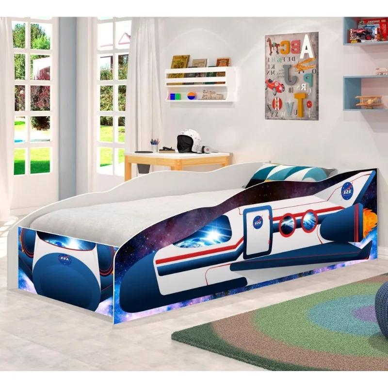 Cama Infantil Premium Kids Foguete no Espaço com Colchão