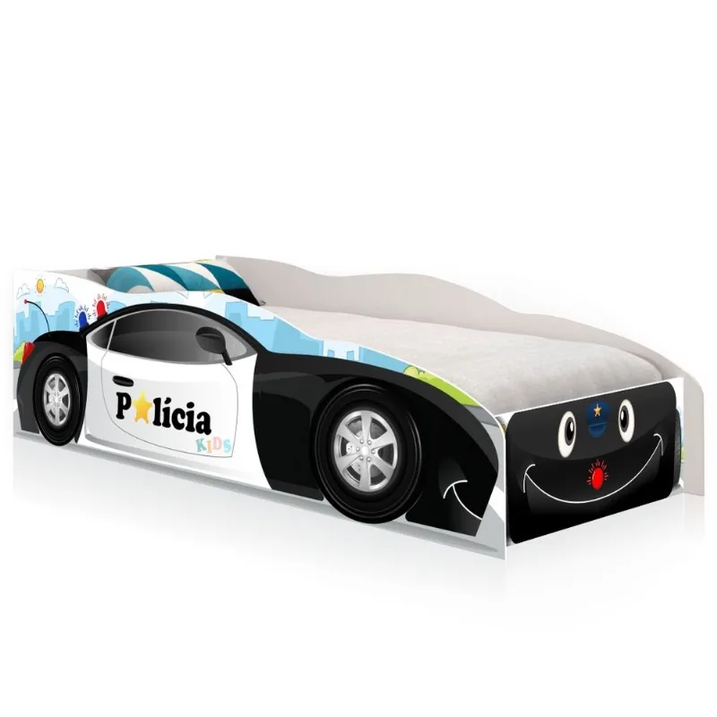 Cama Infantil Premium Kids Carro Polícia com Colchão