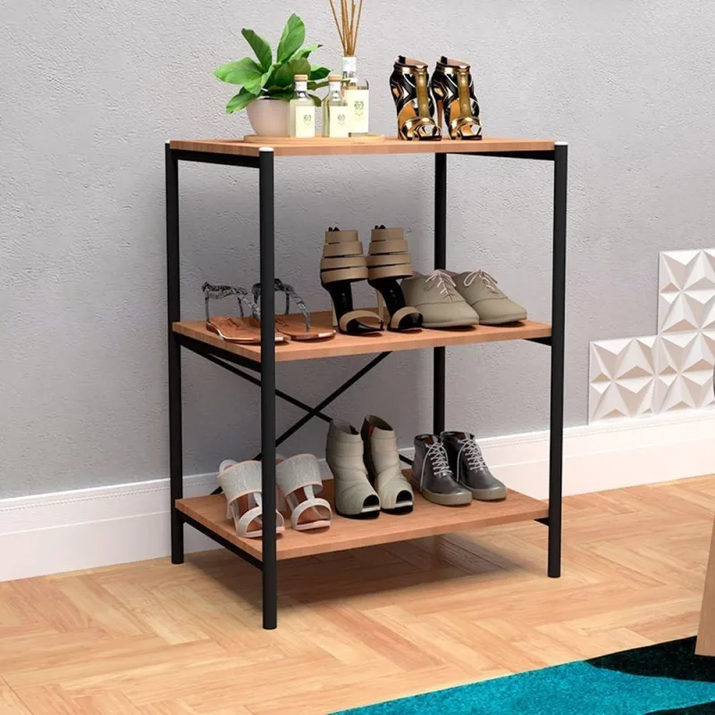 Sapateira Multiuso Industrial Neres Preto Com 3 Prateleiras - artefamol