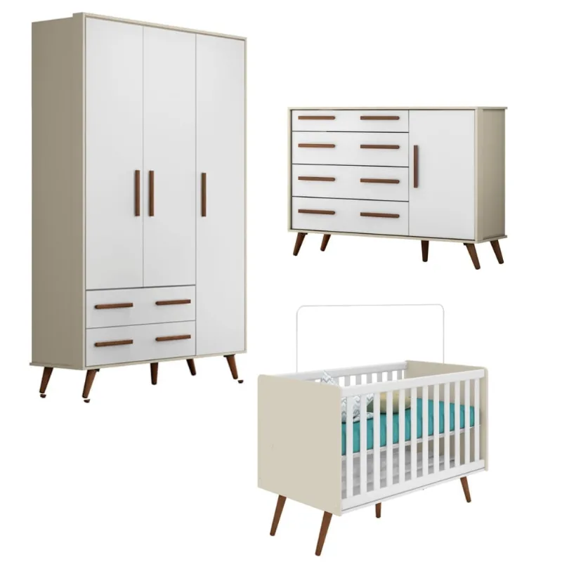 Conjunto para Quarto CasaH Lara Off White Fosco
