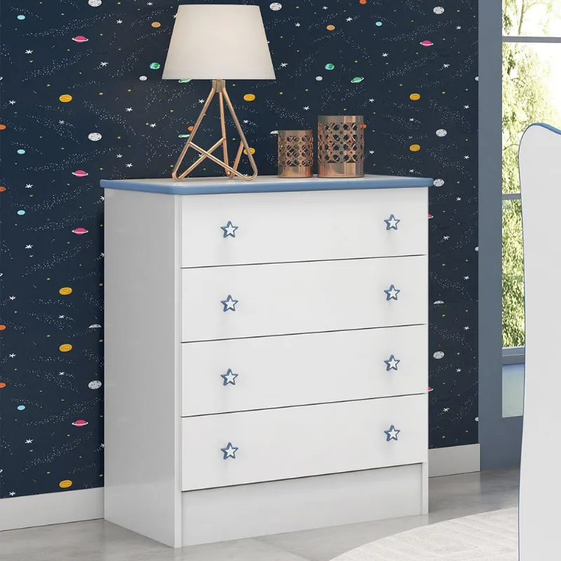 Cômoda Concord Menino Branco Azul