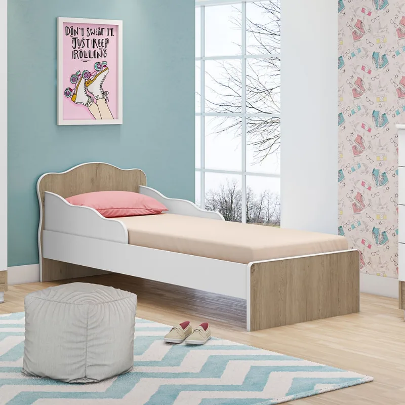 Cama Infantil Villae Carvalho Rústico Branco