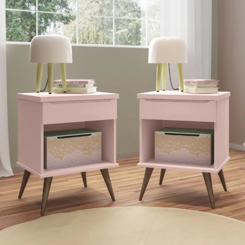 Conjunto Mesas de Cabeceira Infantil Ellen Rosê