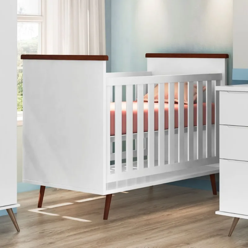 Berço Marina Mini Cama Branco 112 cm 78 136 Berço Mini Cama 3 em 1 Marina Branco