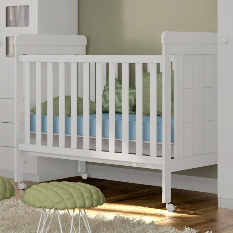Berço Mini Cama com Rodízios Antonella Branco