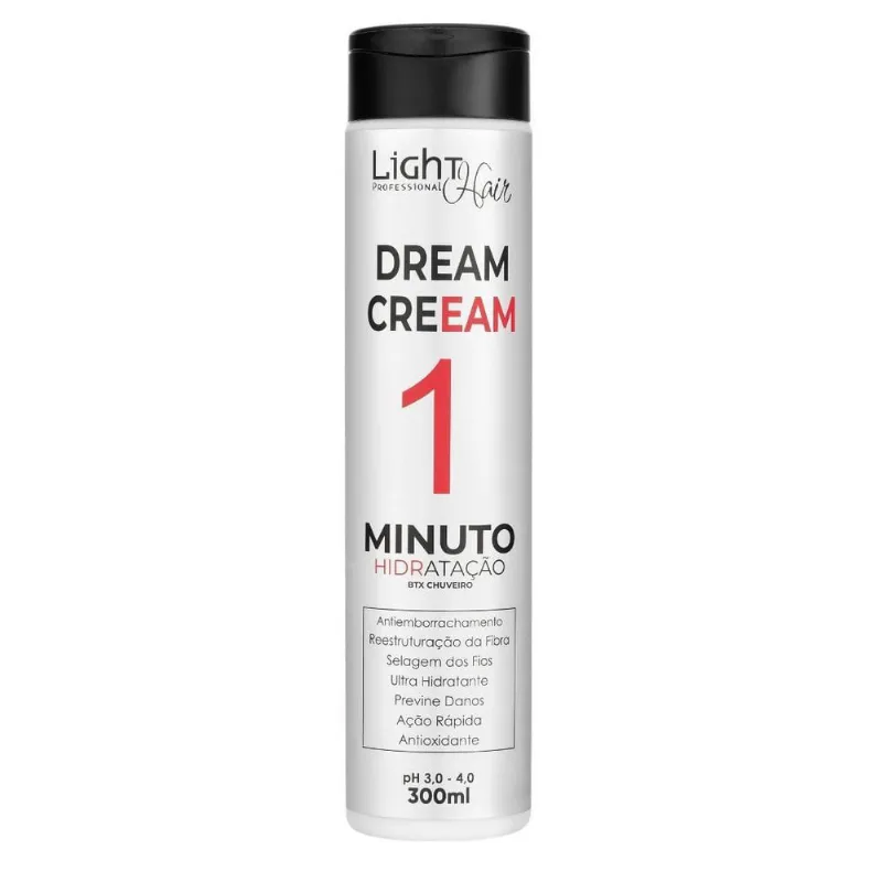 Selagem Capilar Hidratação e Antifrizz 300ml Light Hair Proteção Térmica para Cabelos Ressecados Dreeam Cream Selagem Capilar - 300Ml