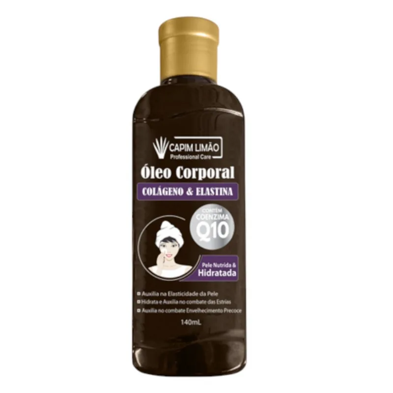 Óleo Corporal Colágeno E Elastina Capim Limão Q10 140ml (MP)