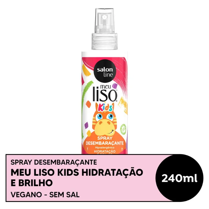 Spray Meu Liso Kids Desembaraçante Hidratação e Brilho Salon Line 240ml Spray Salon Line Meu Lisinho Imaginação e Diversão 240ml