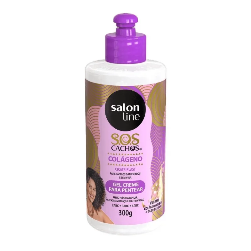 GEL PARA PENTEAR SALON LINE S.O.S CACHOS COLAGENO 300G