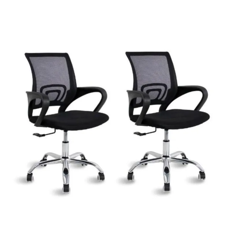 Kit 2 Cadeiras Office Mesh Java Ergonômicas Base Cromada - Decoreshop - Móveis