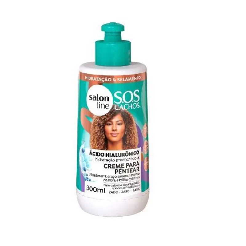 SalonLine Creme p/ Pentear sos Cachos Ácido Hialurônico - 300ml