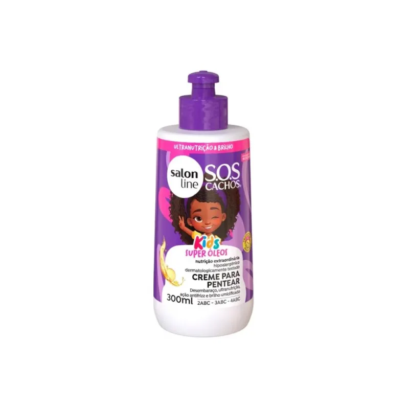 Creme Salon Line SOS Cachos Kids Super Oleos 300ml - Salon Line - Creme Para Cabelo