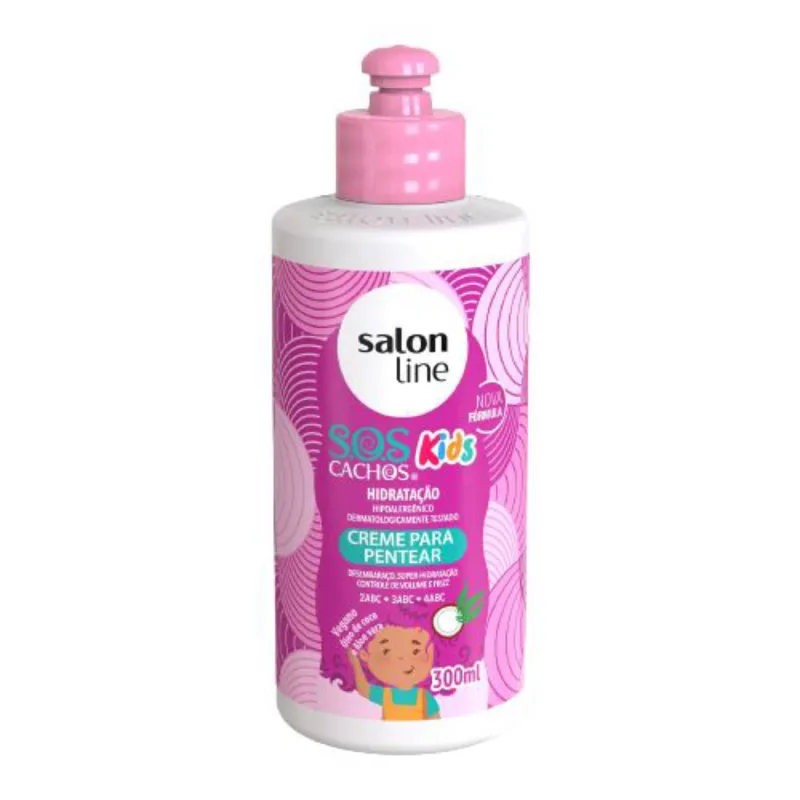 Creme Para Pentear Infantil Salon Line Sos 300ml Kids Umidificador - Salon Line - Creme Para Cabelo