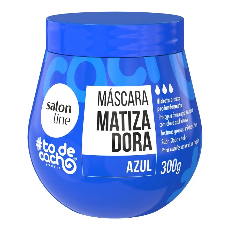 Máscara Capilar Matizadora De Hidratação Salon Line To De Cacho Azul 300g