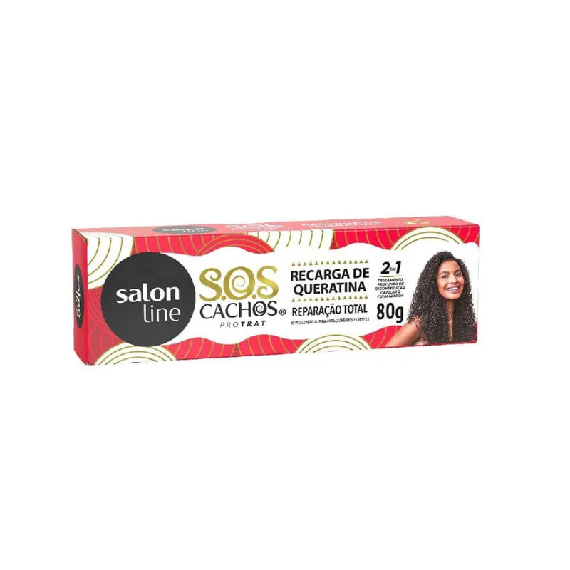 Salon Line Sos Cachos Recarga Queratina Reparação Total 80G