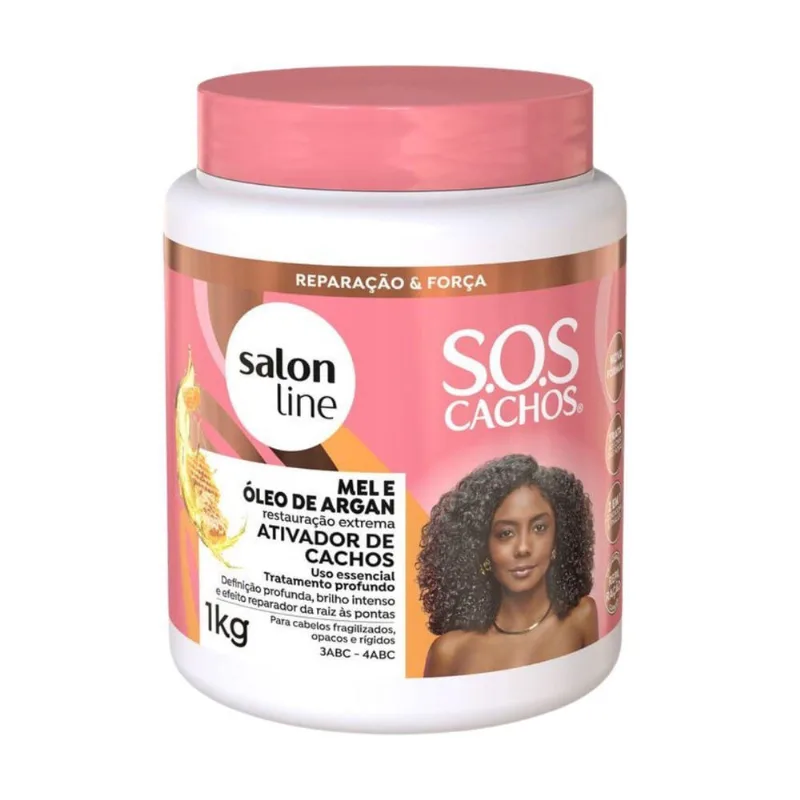 Ativador de Cachos Salon Line s. O. S Mel e Óleo de Argan 1kg - Salon Line