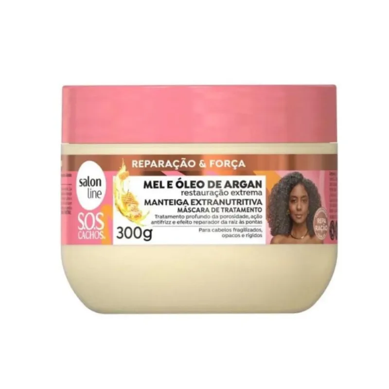 Creme Para Tratamento Salon Line 300g Meu Liso Manteiga Mel E Óleo De Argan - Salon Line