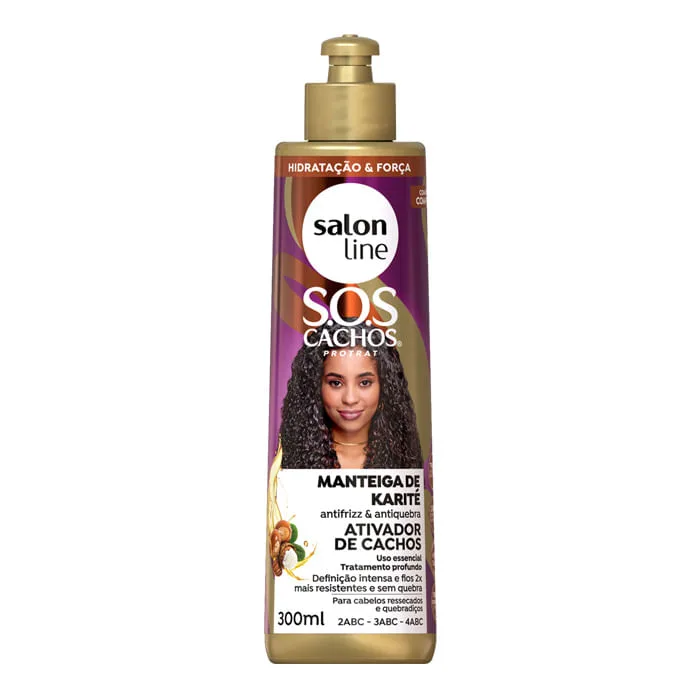 Ativador De Cachos Salon Line S.O.S Cachos Manteiga De Karité 300ml - Salon Line - Ativador De Cachos