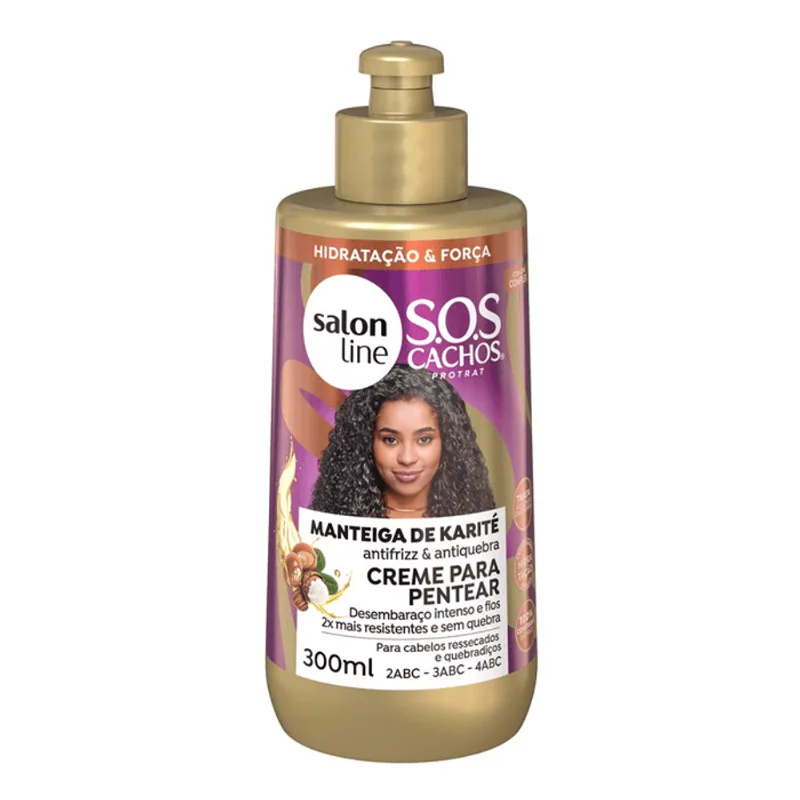 Creme Para Pentear Salon Line S.O.S Cachos Manteiga De Karité 300ml - Salon Line