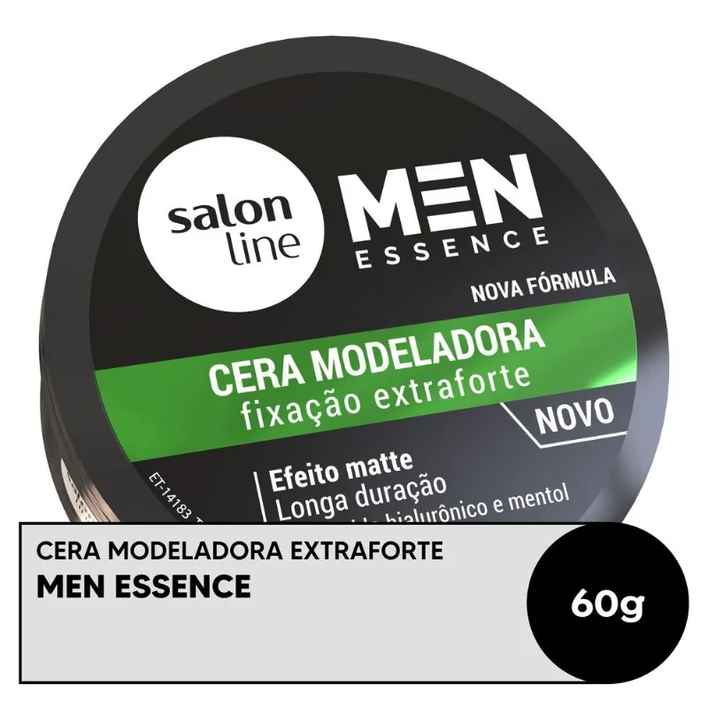 Cera Modeladora Men Essence Salon Line 60g PASTA MODEL S.LINE 60G MEN FIX.EXT.FORTE - Salon Line