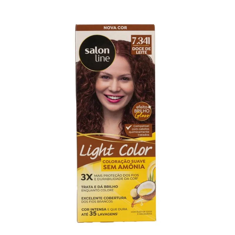 Tintura Salon Line Light Color 7.341 Doce de Leite Coloração