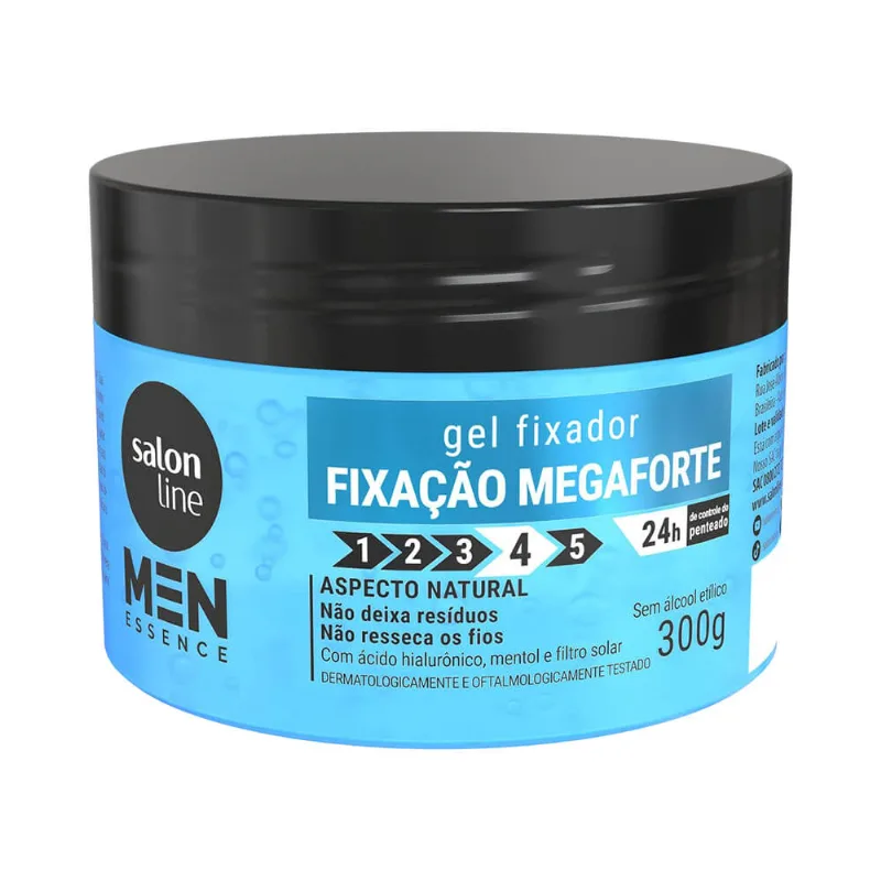 Gel Fixador Salon Line Men Essence Fixação Mega Forte 300g Gel Cap Salon Line 300g Fixacao Mega Forte - Salon Line