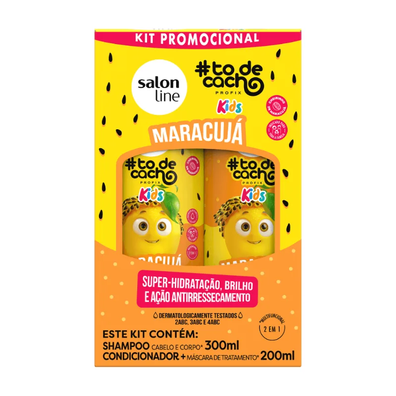Kit Salon Line Tô de Cacho Kids Shampoo 300ml + Condicionador 200ml Maracujá