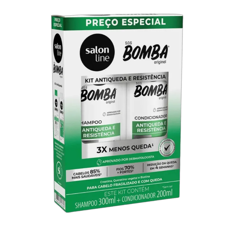 Kit Shampoo e Condicionador SOS Bomba Antiqueda Salon Line 200ml - Salon Line