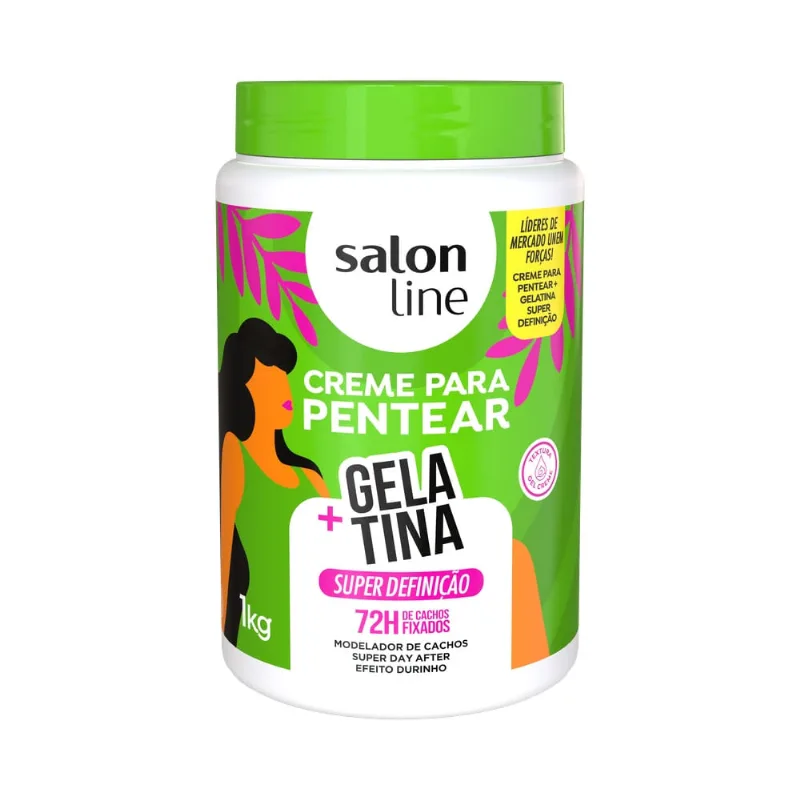 Creme para Pentear + Gelatina Salon Line Super Definição 1kg