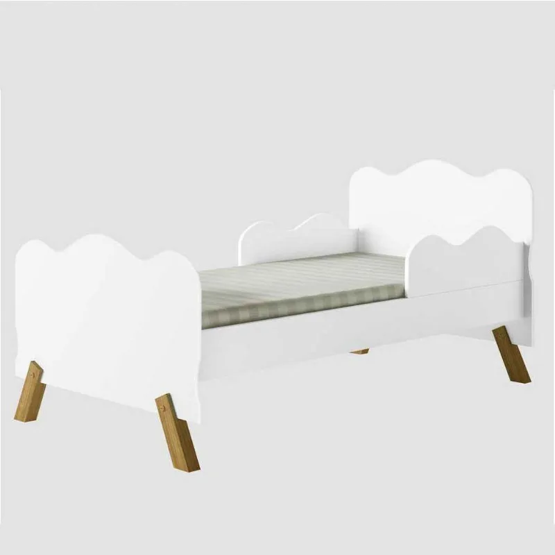 Mini Cama Nuvem Neve Com Proteção Lateral