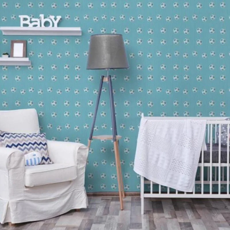 Papel De Parede Kids Futebol Azul - Casah - Casa E Construção